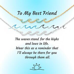 Friendship Bracelets Gold Plated Wave Design Matching Gifts for Women